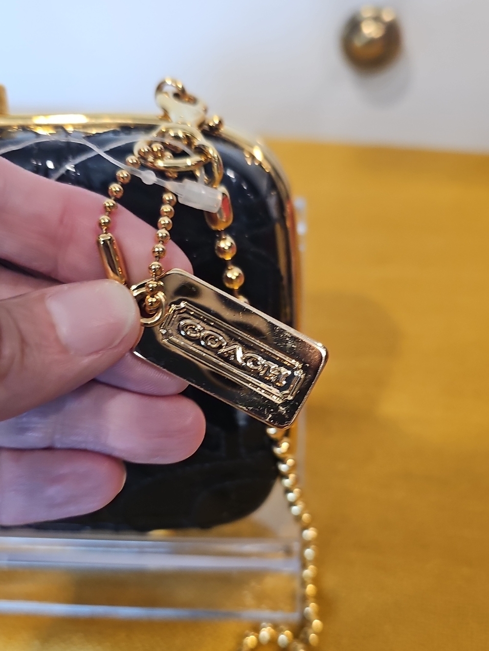 Coach Rare Madison Minaudière Stitch Embossed Turnlock Bag 12198 NWT MSRP $598 - Picture 5 of 12
